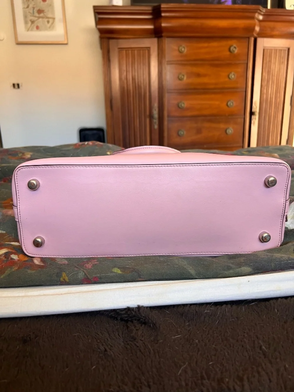 Coach Sierra Dome Satchel — Brown Signature with Pink Trim